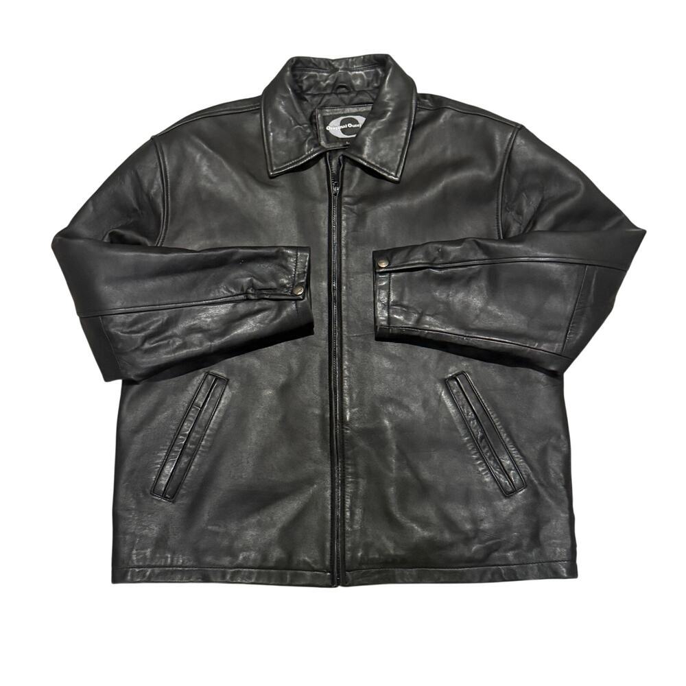 Vintage Original Outerwear Black Genuine Leather Jacket Men Large 90s Biker